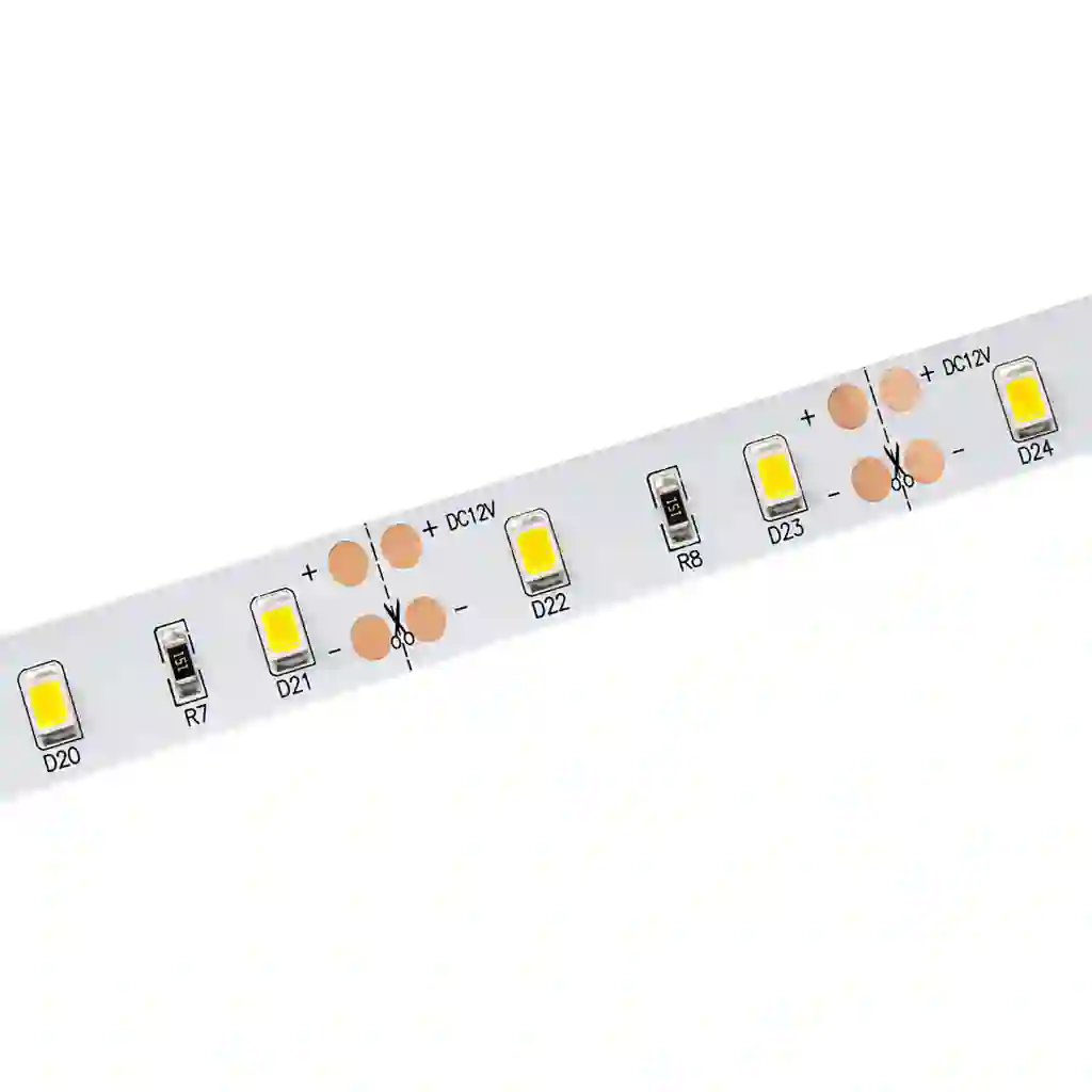 Detail LED pásku 12V 9,6W/m se samolepicí páskou 3M